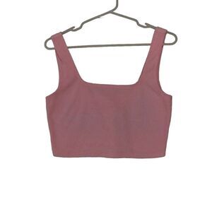 NWT Reformation Women's Pink Cotton Blend Crop Tank Sefina Top Small